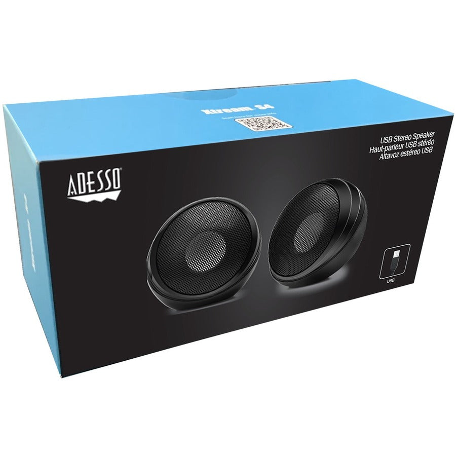 Adesso Xtream S4 USB-Powered Desktop Computer Speaker with Dynamic Sound - 5W x 2 Adesso Xtream S4 USB-Powered Desktop Computer Speaker with Dynamic Sound - 5W x 2